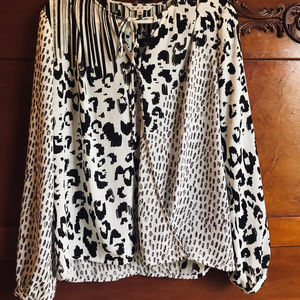 CAbi Multi-Animal Print Blouse